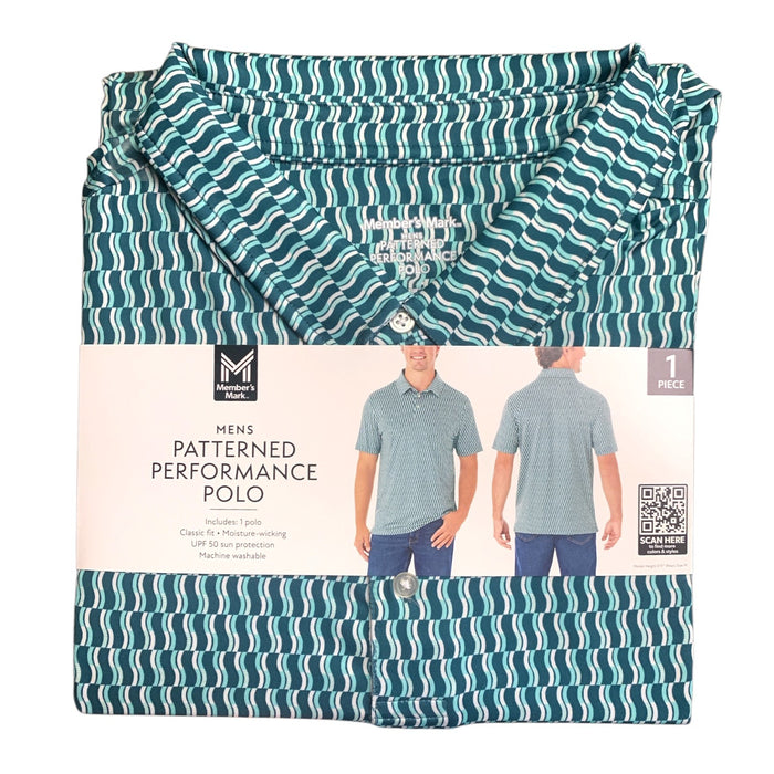 Member's Mark Mens Patterned Performance Polo, Classic Fit, Moisture-Wicking