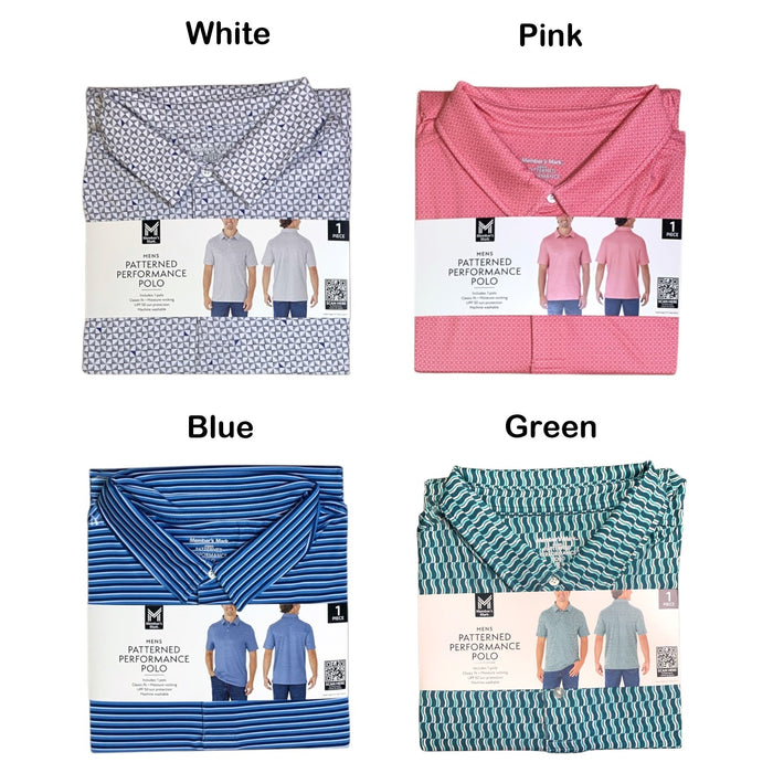 Member's Mark Mens Patterned Performance Polo, Classic Fit, Moisture-Wicking