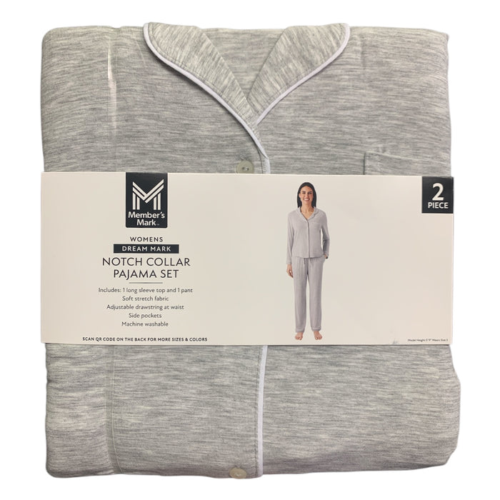 Member's Mark Women's Dream Mark Classic 2-Piece Notch Collar Pajama Set