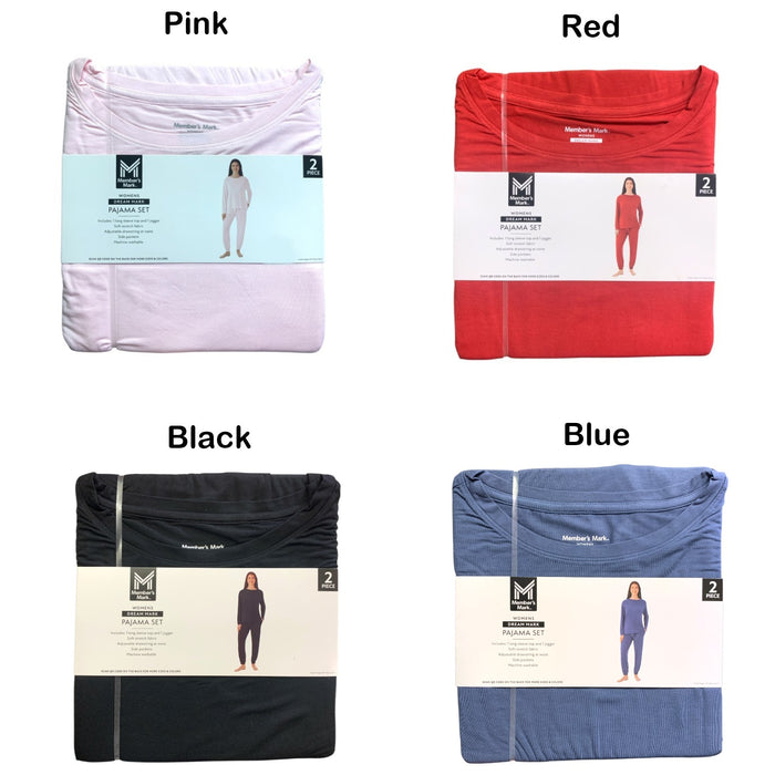 Member's Mark Womens Dream Mark Pajama Set, Long Sleeve Top and Jogger
