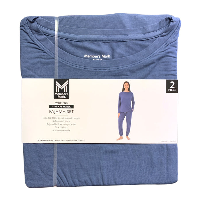 Member's Mark Womens Dream Mark Pajama Set, Long Sleeve Top and Jogger