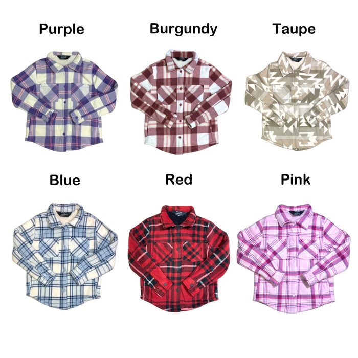 Member's Mark Girls Fleece Shacket, Sherpa Lined with Side Pockets