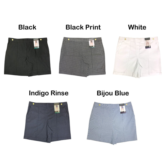Rafaella Women's 7" Stretch Short, High Stretch Tab Waistband