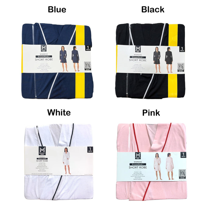 Member's Mark Womens Dream Mark Short Robe, Classic Cut with Self-Tie Belt