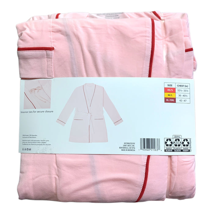 Member's Mark Womens Dream Mark Short Robe, Classic Cut with Self-Tie Belt