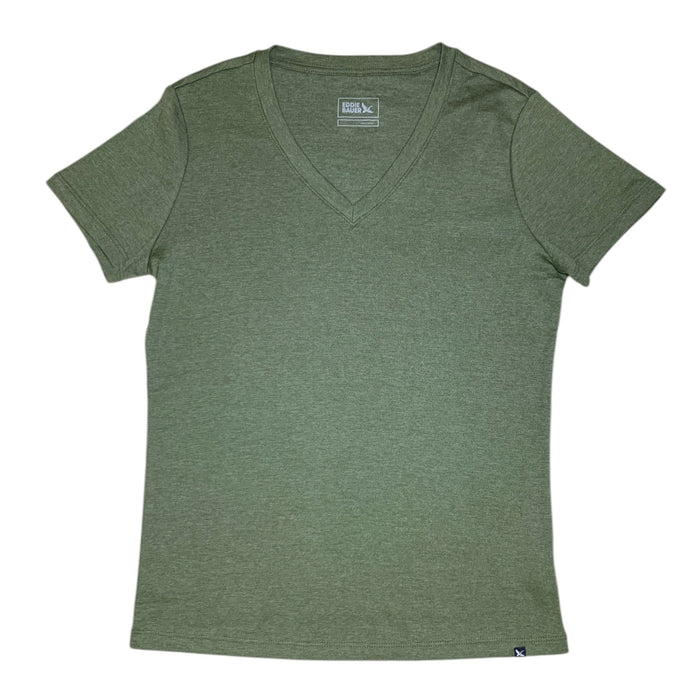 Eddie Bauer Women's V-Neck Tee, Short Sleeve, Cotton/Poly Blend