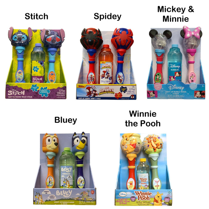 Licensed Character Light-Up Bubble Wands with Bubble Solution, 2 pk