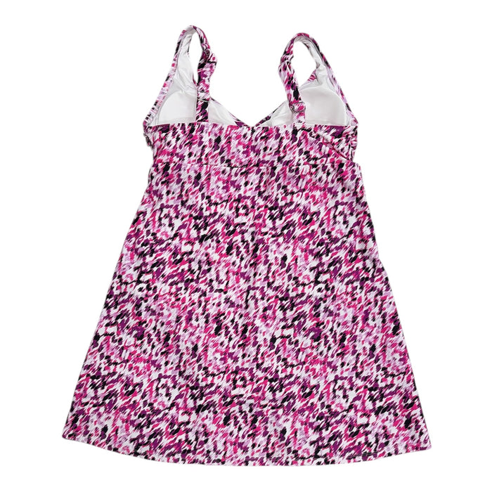 Lands' End Women's Mid-Weight V-Neck UPF 50+ Swim Dress