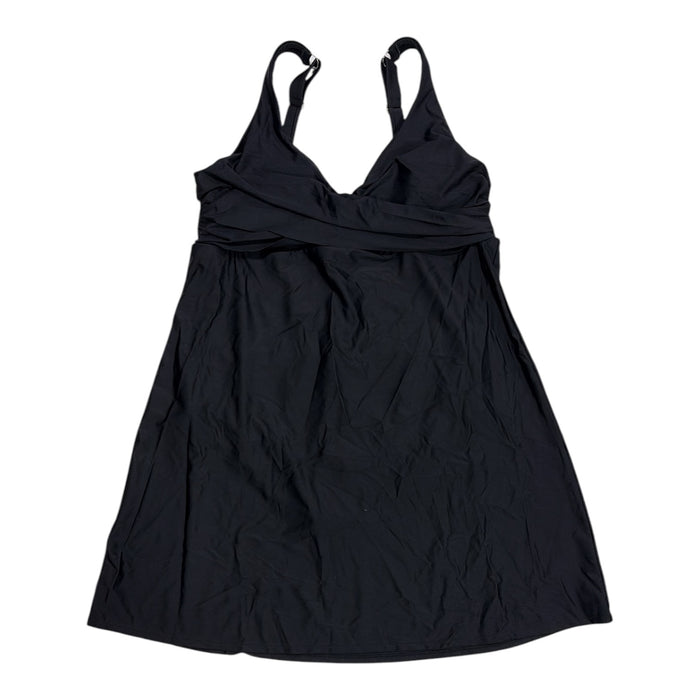 Lands' End Women's Mid-Weight V-Neck UPF 50+ Swim Dress