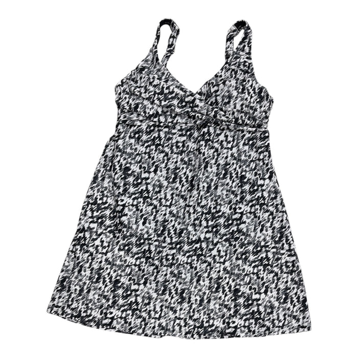 Lands' End Women's Mid-Weight V-Neck UPF 50+ Swim Dress