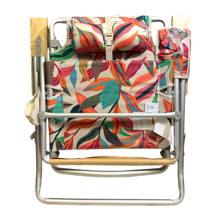 Member's Mark Beach Chair with Beech Wood Armrests, 5 Positions with Back Straps