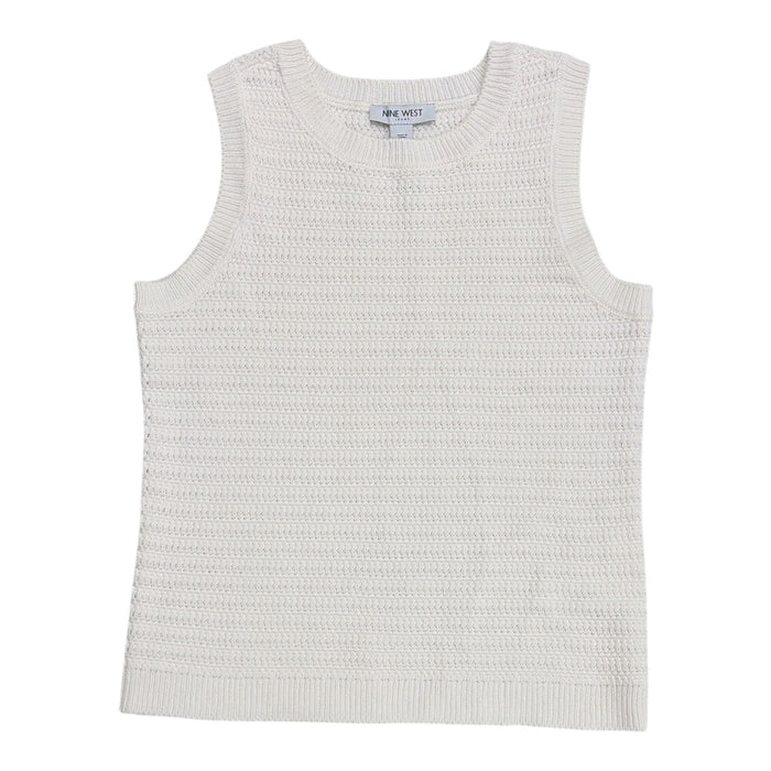 Nine West Women's Regular Fit Lightweight Crochet Tank Top