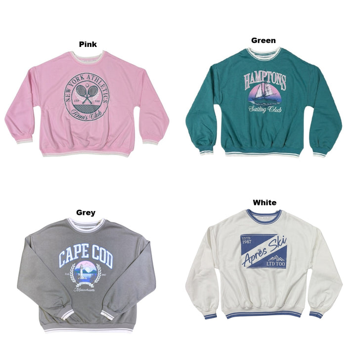 Limited Too Women's Regular Fit Soft Fleece Graphic Pullover Sweatshirt