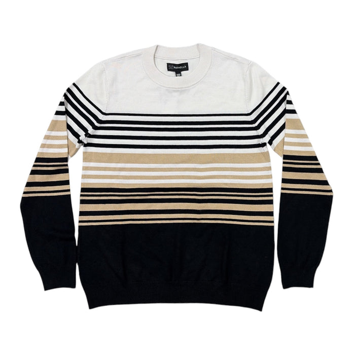 Rafaella Women's Long Sleeve Crew Neck Classic Fit Striped Top
