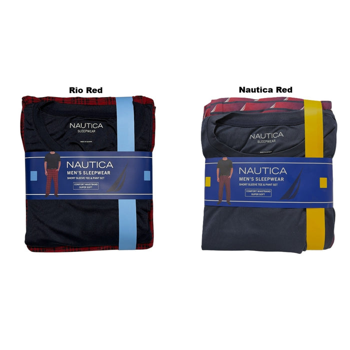 Nautica Men's Comfortable Classic Fit  Stretch Knit 2-Piece Pajama Set