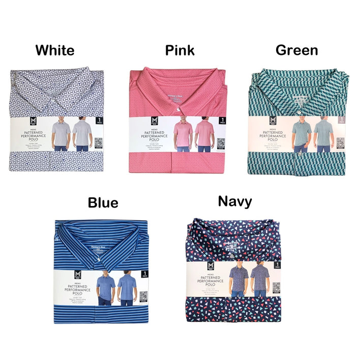 Member's Mark Mens Patterned Performance Polo, Classic Fit, Moisture-Wicking