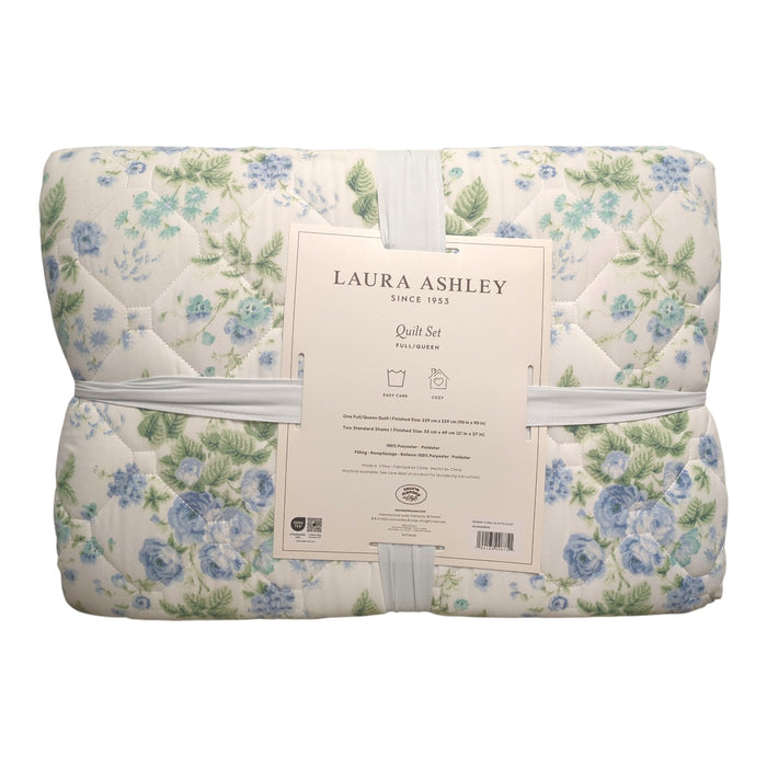 Laura Ashley 3-Piece Reversible Soft Quilt Set, Full/Queen
