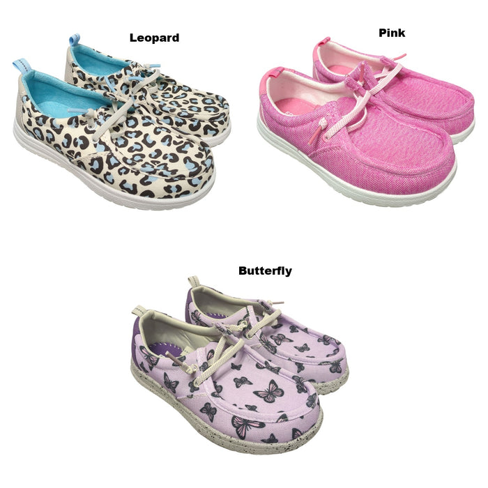 Eddie Bauer Girl's Casual Canvas Slip-On Stretch Lace Loafer