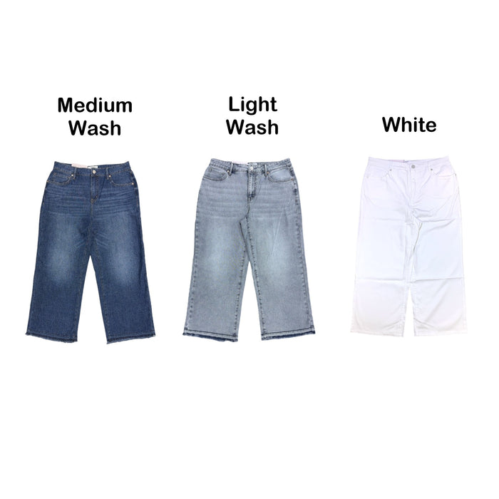 Edited by Hunter McGrady Women's High-Rise Relaxed Fit Wide Leg Crop Jeans