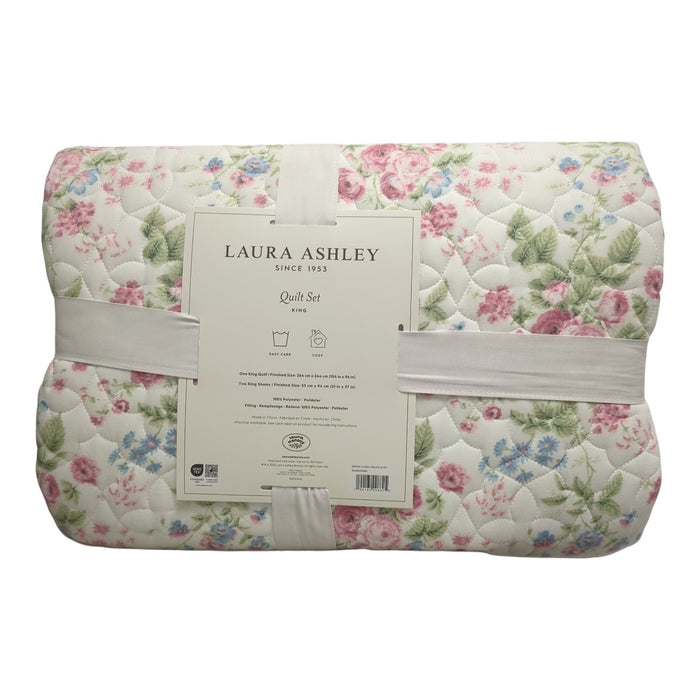 Laura Ashley 3-Piece Reversible Soft Quilt Set, King