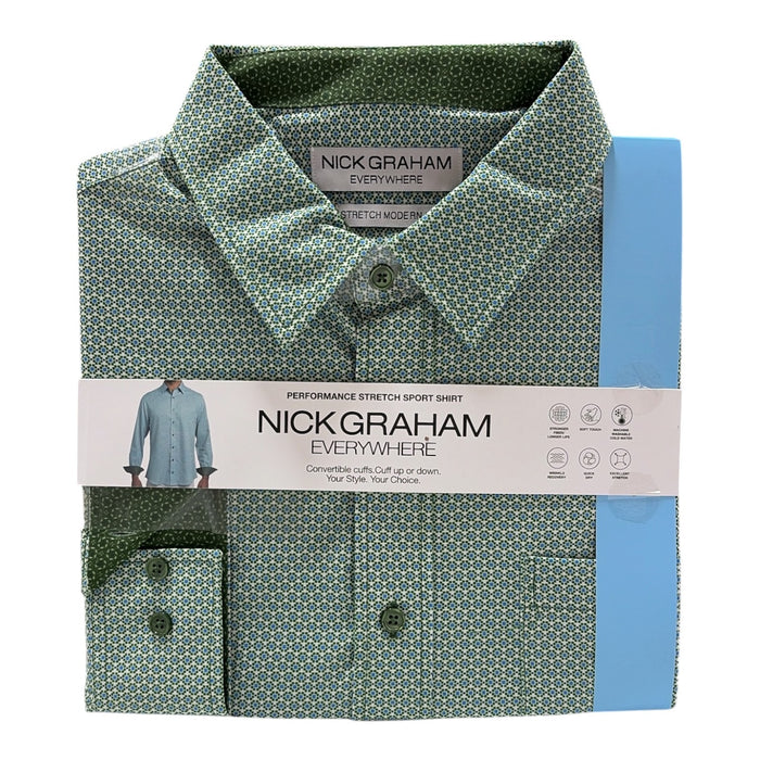 Nick Graham Men's Printed Long Sleeve Woven Shirt