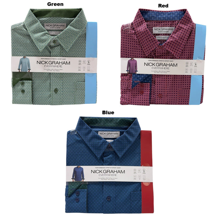 Nick Graham Men's Printed Long Sleeve Woven Shirt