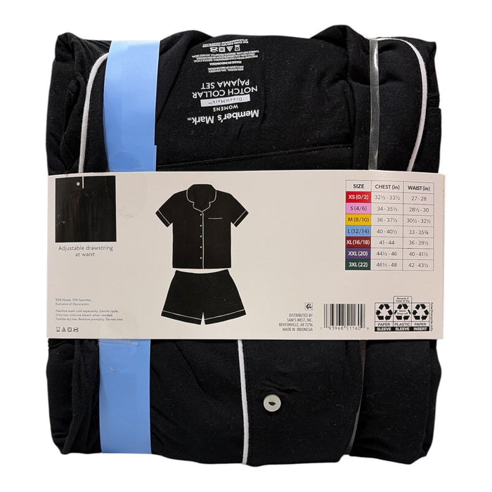 Member's Mark Women's 2-Piece Short Sleeve Notch Collar & Shorts Pajama Set