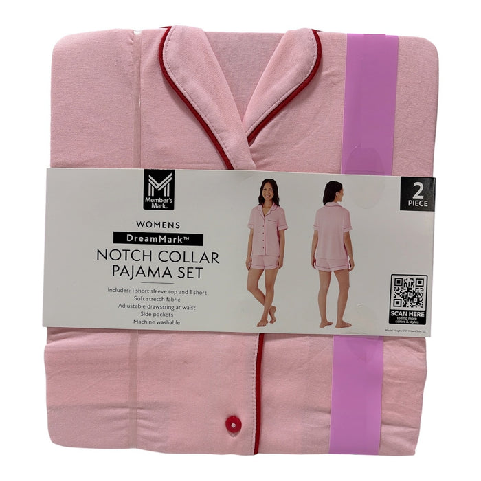 Member's Mark Women's 2-Piece Short Sleeve Notch Collar & Shorts Pajama Set