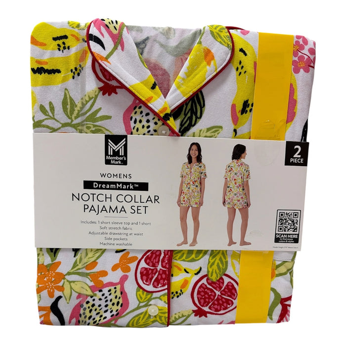 Member's Mark Women's 2-Piece Short Sleeve Notch Collar & Shorts Pajama Set