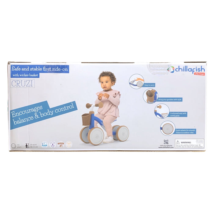 Chillafish Cruzi Safe and Stable First Ride-On with Wicker Basket