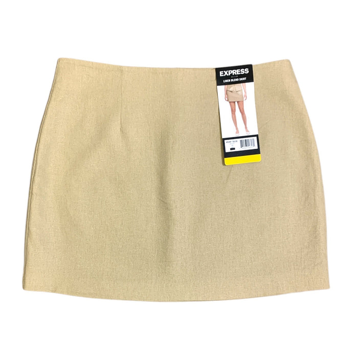 Express Women's Linen Blend Skirt, Fitted, Linen/Rayon Blend, Hidden Back Zip