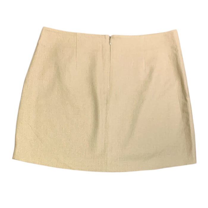 Express Women's Linen Blend Skirt, Fitted, Linen/Rayon Blend, Hidden Back Zip