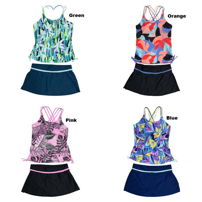 ZeroXposur Women’s 2 Piece Fashion Scoop Neck Tankini Set
