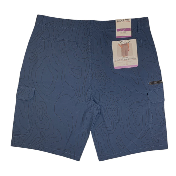 Iron Co. Mens Stretch Hybrid Cargo Short, Side Zipper Cargo Pocket