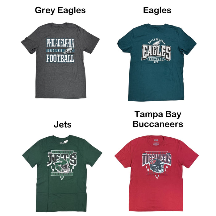 CSA Men's NFL Soft Comfortable Graphic Print Short Sleeve T-Shirt