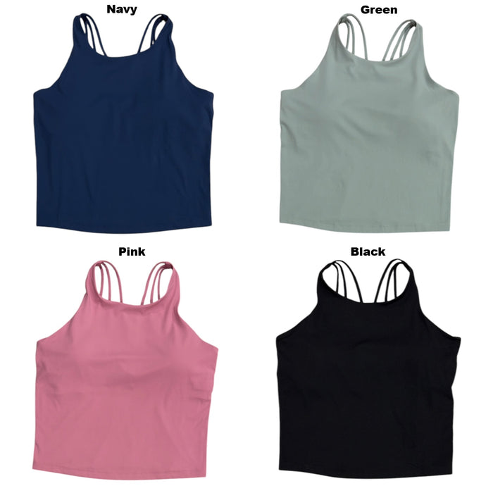 Member's Mark Women's 4-Way Stretch Built-in Shelf Bra Zen Tank Top