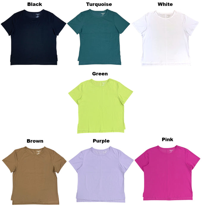 Member's Mark Women's Active Tee, Boatneck, Relaxed Fit with Side Slit
