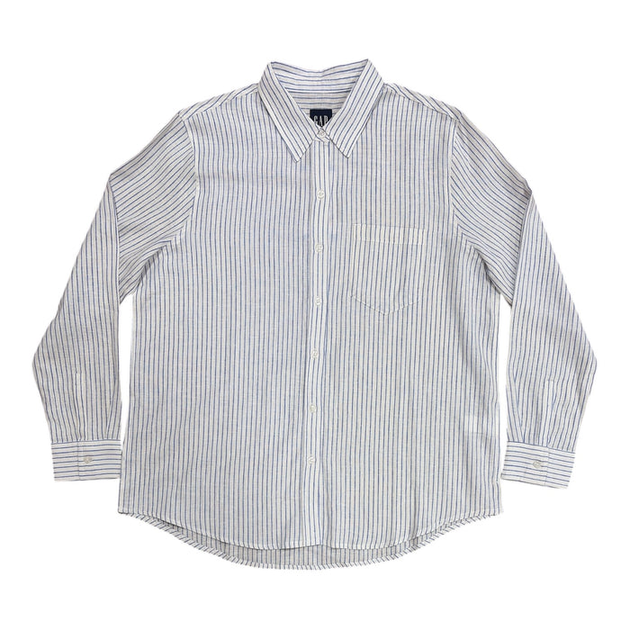 GAP Women's Linen Blend Button-Down Long Sleeve Relaxed Fit Shirt