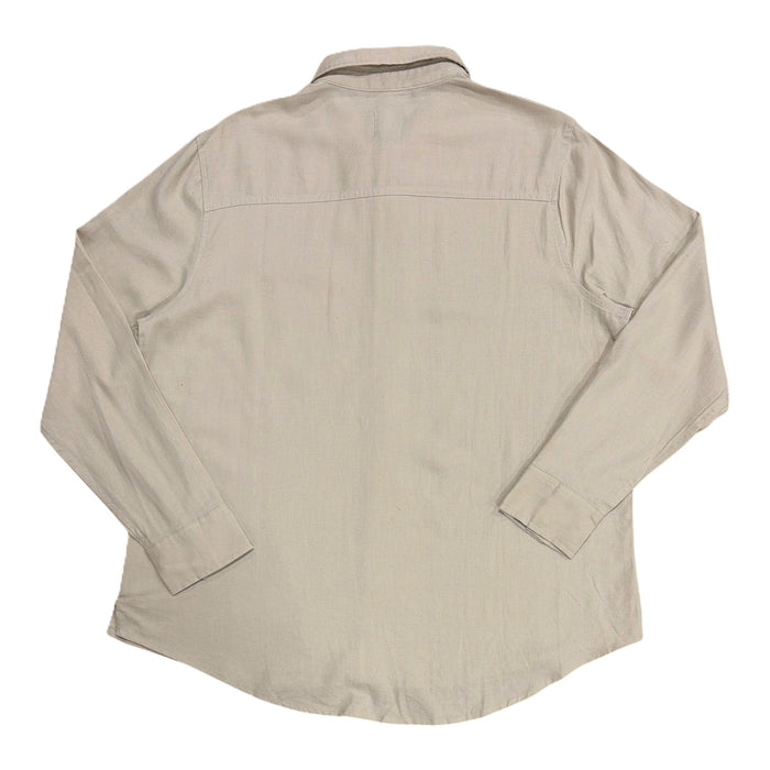 GAP Women's Linen Blend Button-Down Long Sleeve Relaxed Fit Shirt