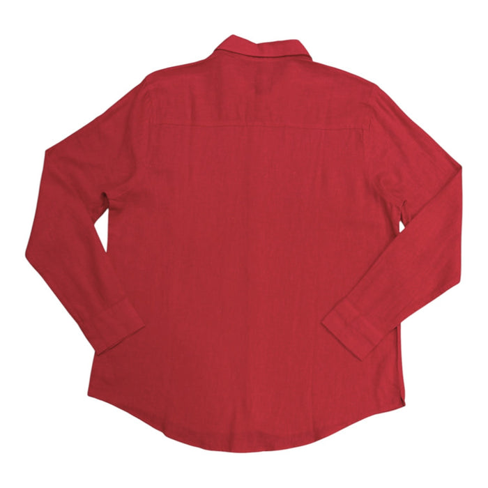 GAP Women's Linen Blend Button-Down Long Sleeve Relaxed Fit Shirt