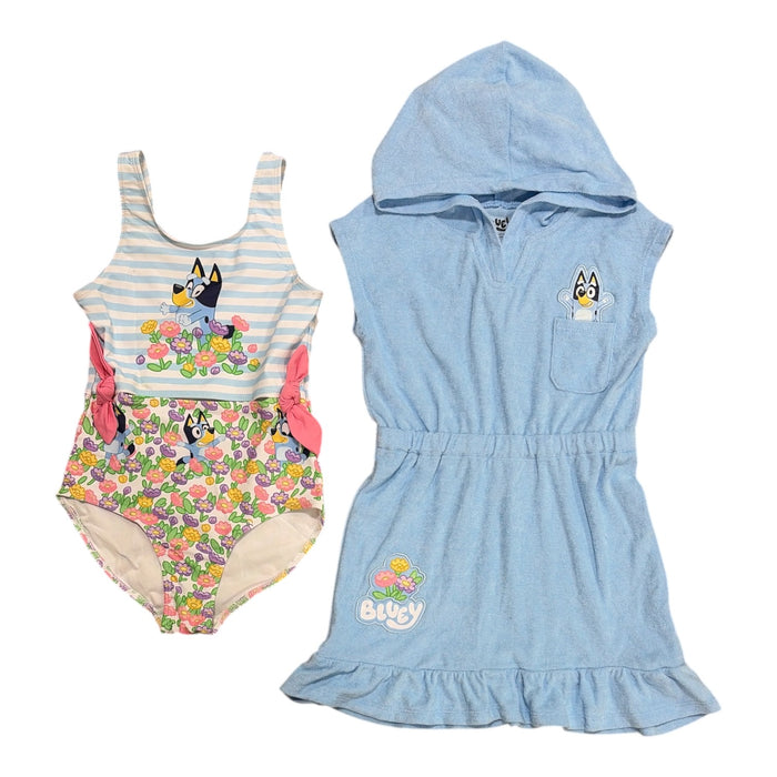 DreamWave Girls 2-Piece Hooded Cover Up and Swimsuit Set