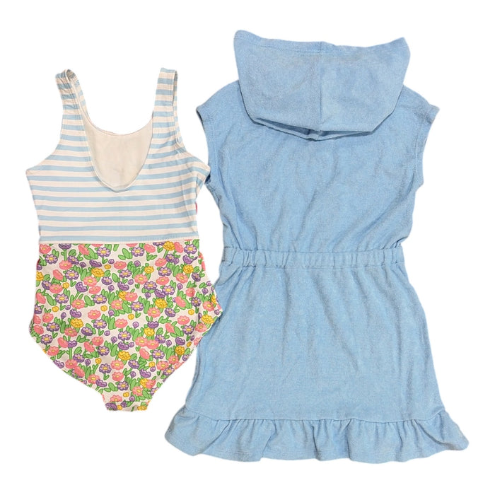 DreamWave Girls 2-Piece Hooded Cover Up and Swimsuit Set