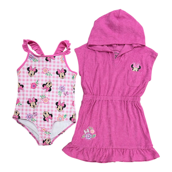 DreamWave Girls 2-Piece Hooded Cover Up and Swimsuit Set