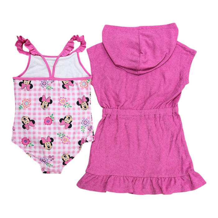 DreamWave Girls 2-Piece Hooded Cover Up and Swimsuit Set