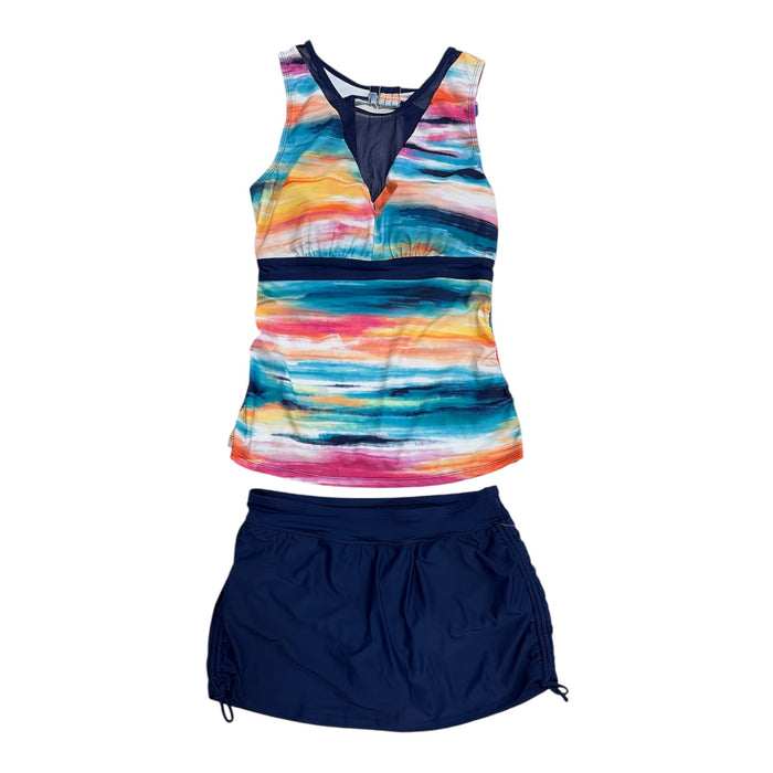 Free Country Women's Comfortable & Supportive Tankini & Skort Swim Set