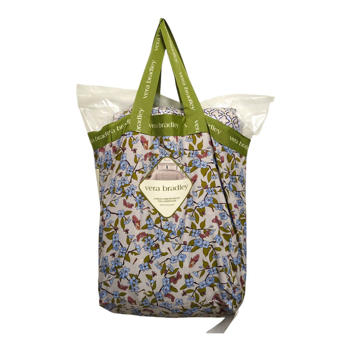 Vera Bradley 3-Piece Printed Microfiber Lightweight Comforter Set, Full/Queen