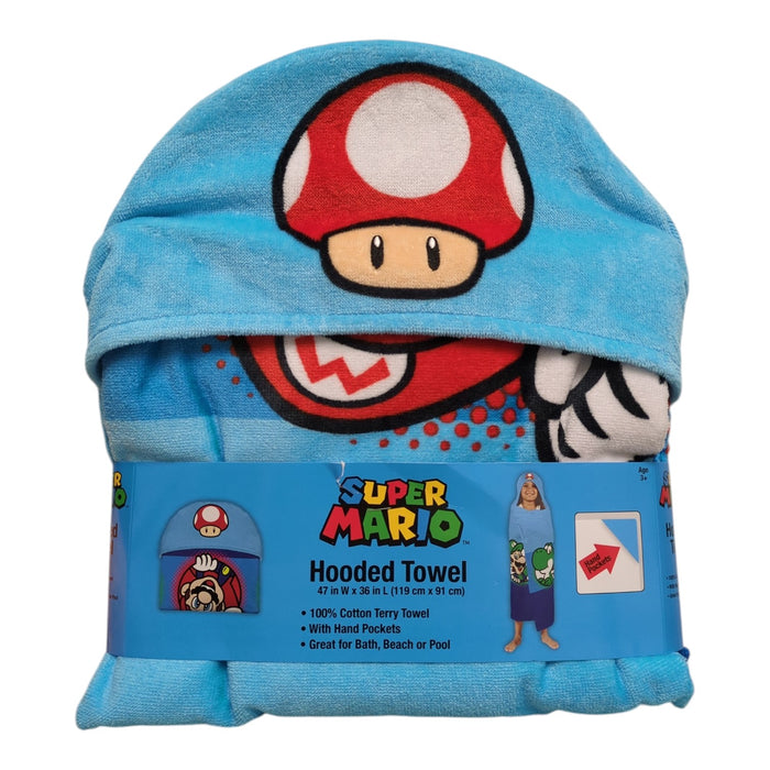 Franco Kids Character 100% Cotton Hooded Towel with Hand Pockets
