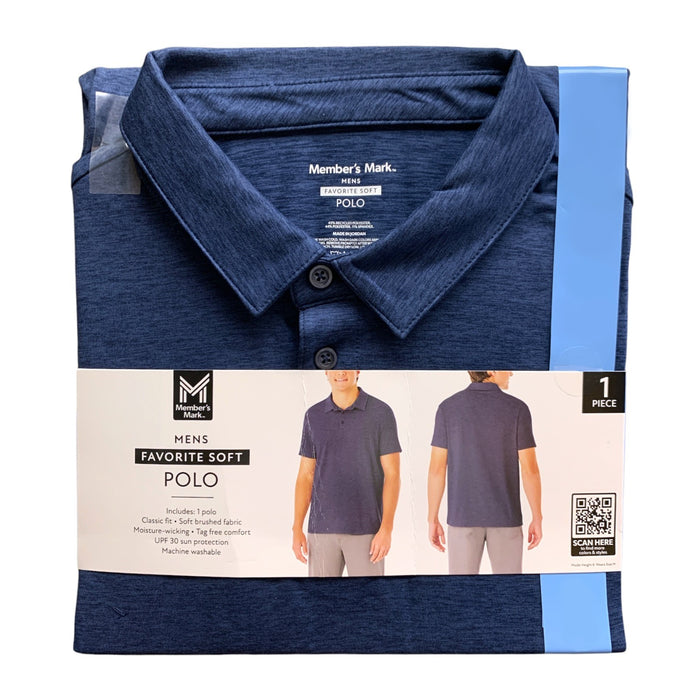 Member's Mark Mens Favorite Soft Polo, Classic Fit, Tag-Free, Polyester Blend