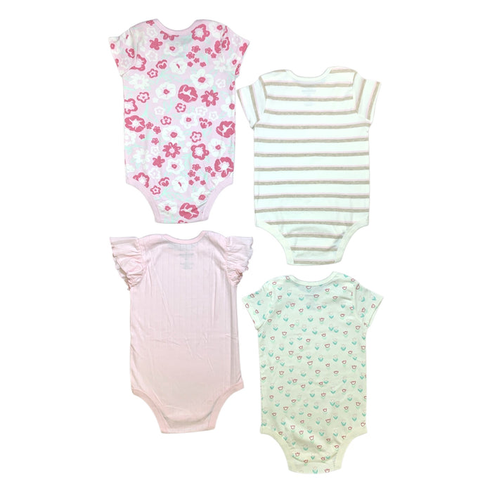 Member's Mark Baby's Organic Cotton Bodysuits, 4 Pack, Long Sleeve, Snap Closure