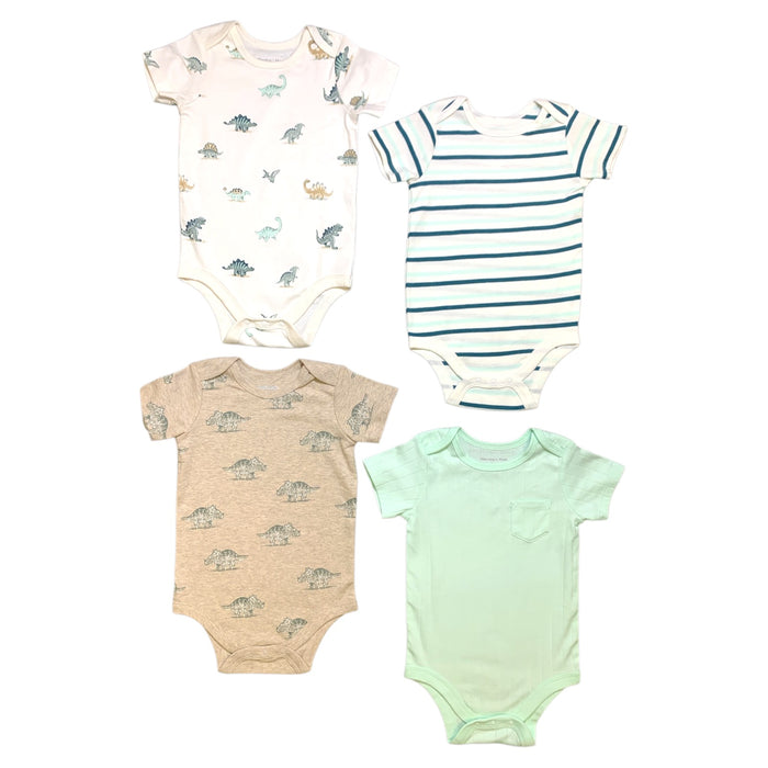 Member's Mark Baby's Organic Cotton Bodysuits, 4 Pack, Long Sleeve, Snap Closure